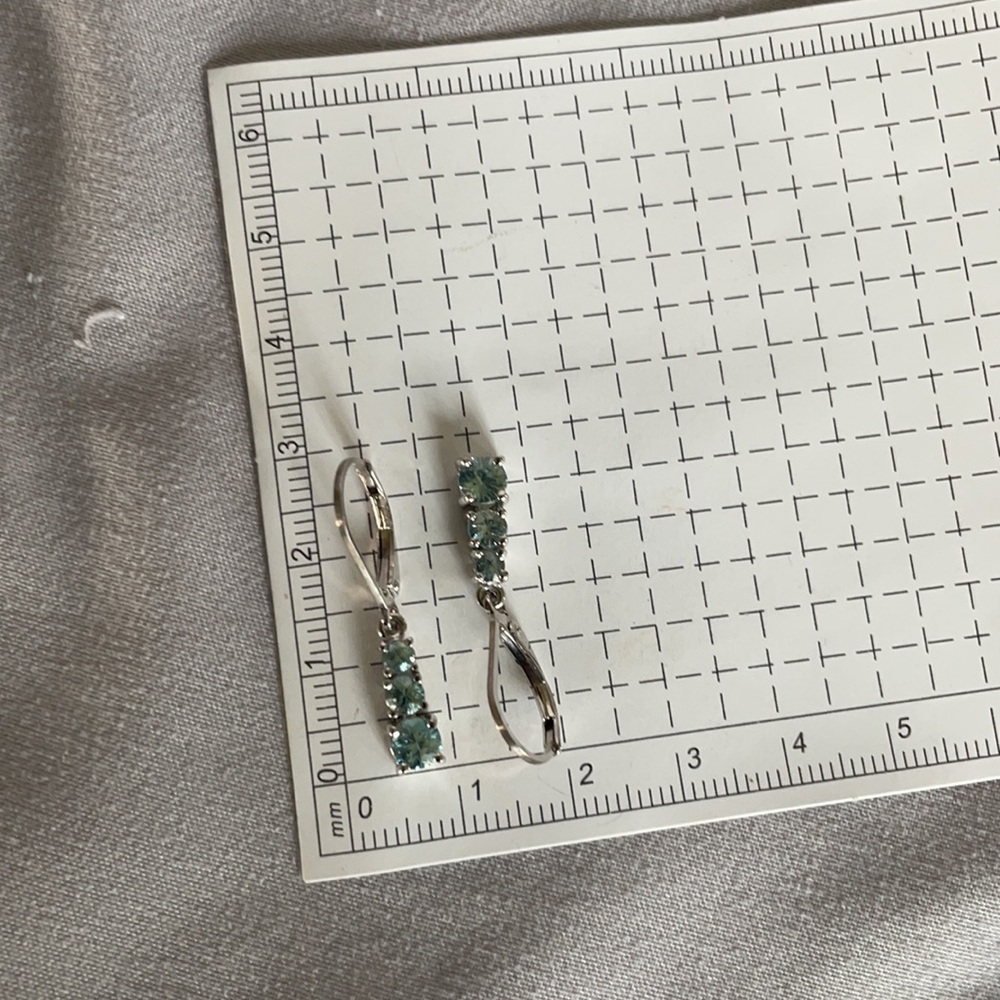 JTV Blue Topaz Dangle Earrings - Picture 6 of 8